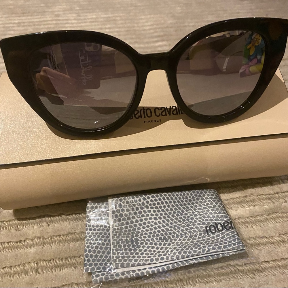 Roberto Cavalli Black Cat Eye Sunglasses